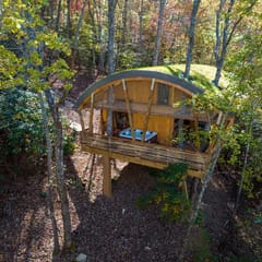 Nest-Shaped Cocoon Treehouse on 4 Trees - The Marsu
