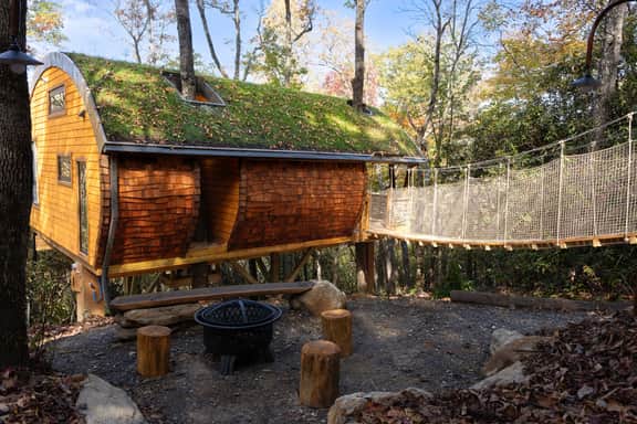 Nest-Shaped Cocoon Treehouse on 4 Trees - The Marsu