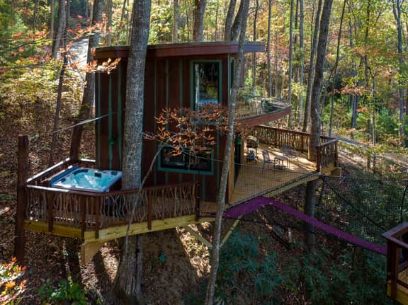 Mushroom-Inspired Treehouse with Living Roof - The Mēos