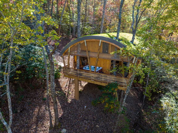 Nest-Shaped Cocoon Treehouse on 4 Trees - The Marsu