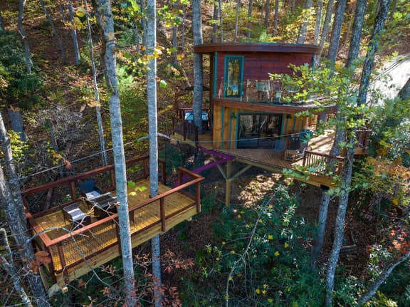 Mushroom-Inspired Treehouse with Living Roof - The Mēos